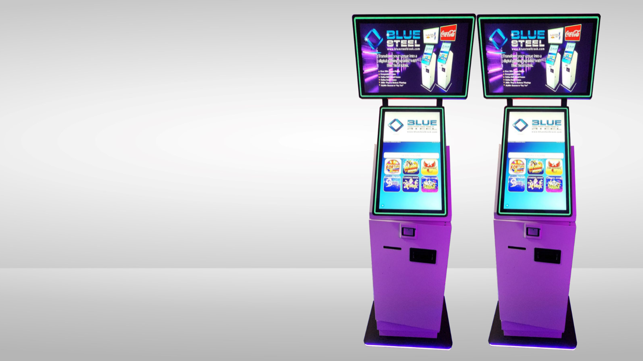 Blue Steel Kiosk dual-screen self-service kiosks